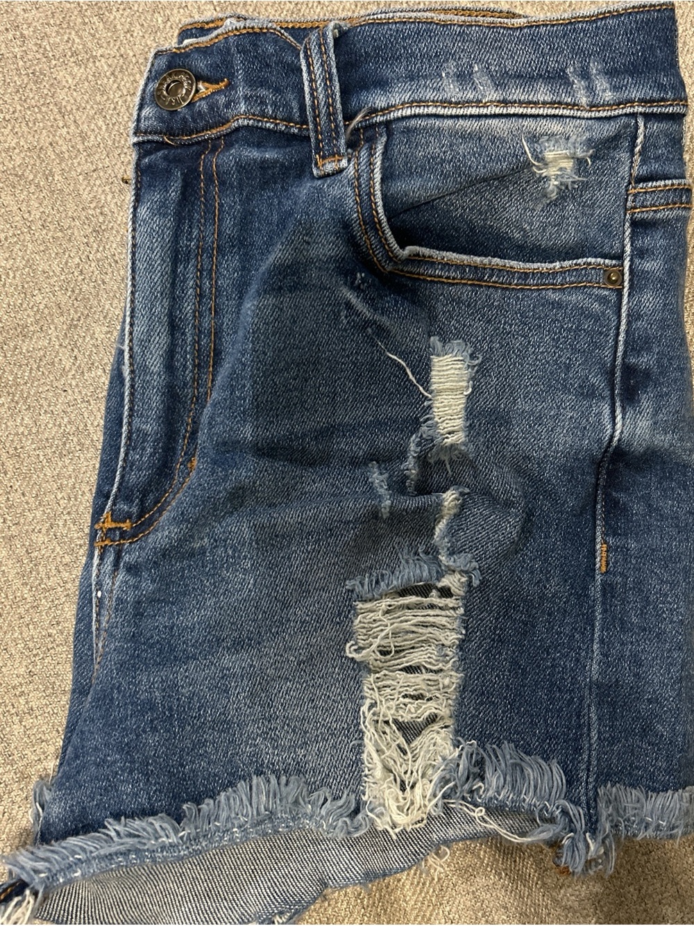 Sneak Peek Slim Straight Distressed Blue Jeans